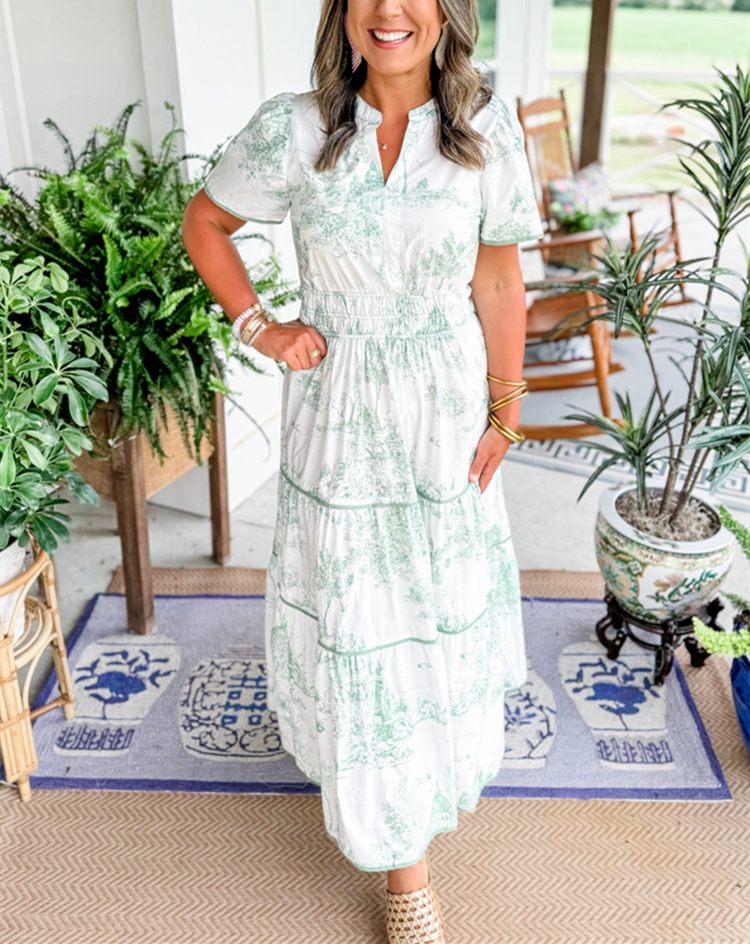 Amira - Toile Print Dress
