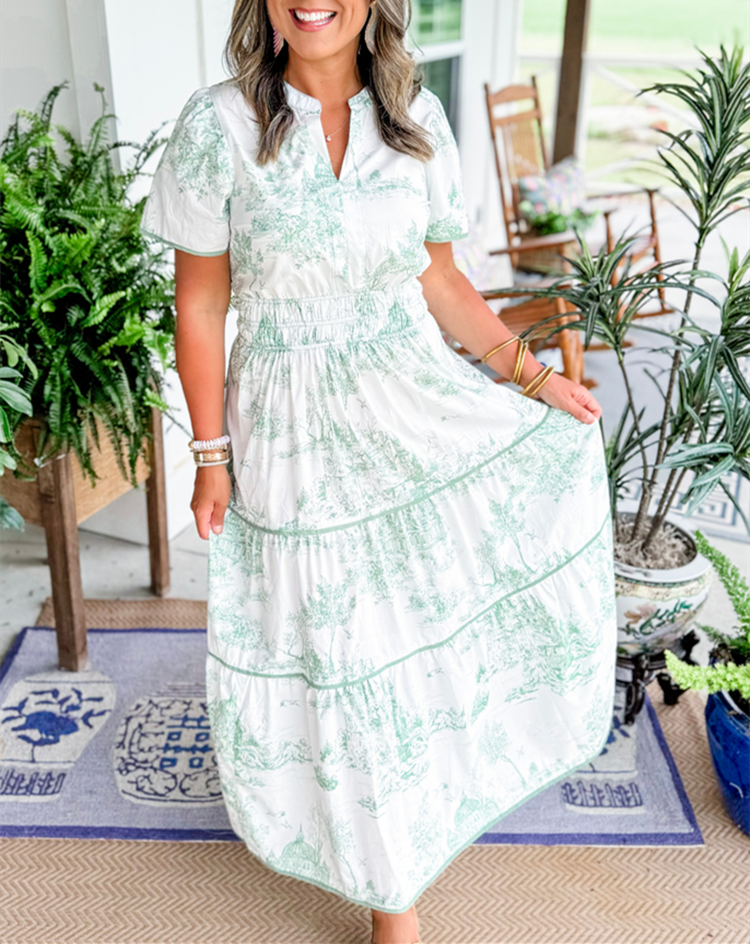 Amira - Toile Print Dress
