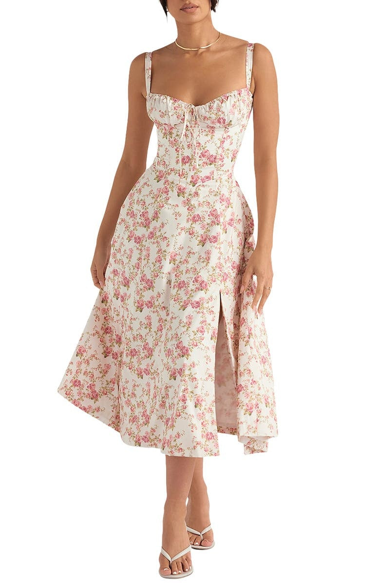 Rose - Tie Front Slit Dress