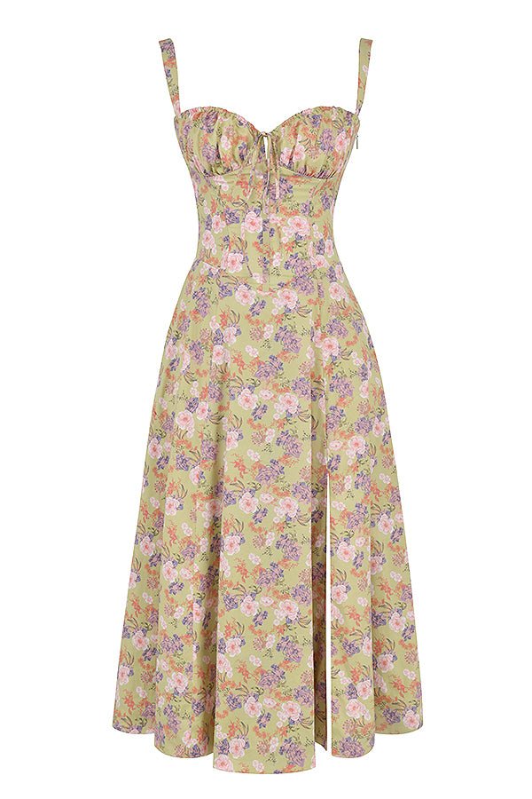 Rose - Tie Front Slit Dress