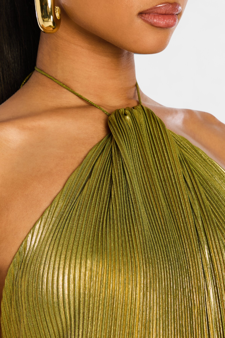Vanessa - Halter Slit Gown