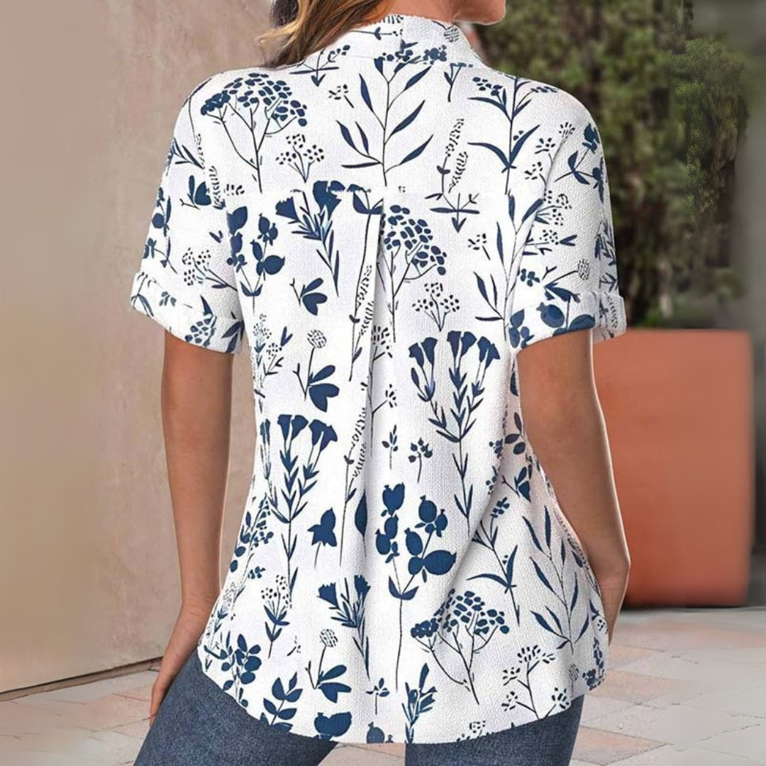 Lila - Leaf Print Blouse