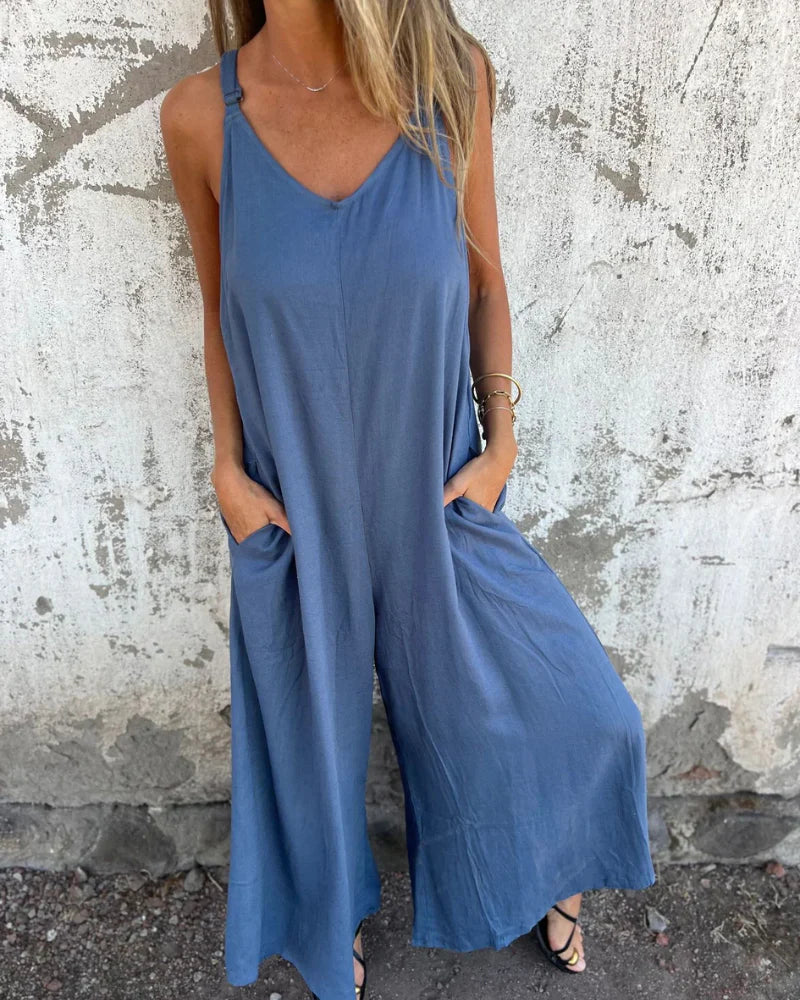 Angela - Sleeveless Wide-Leg Jumpsuit