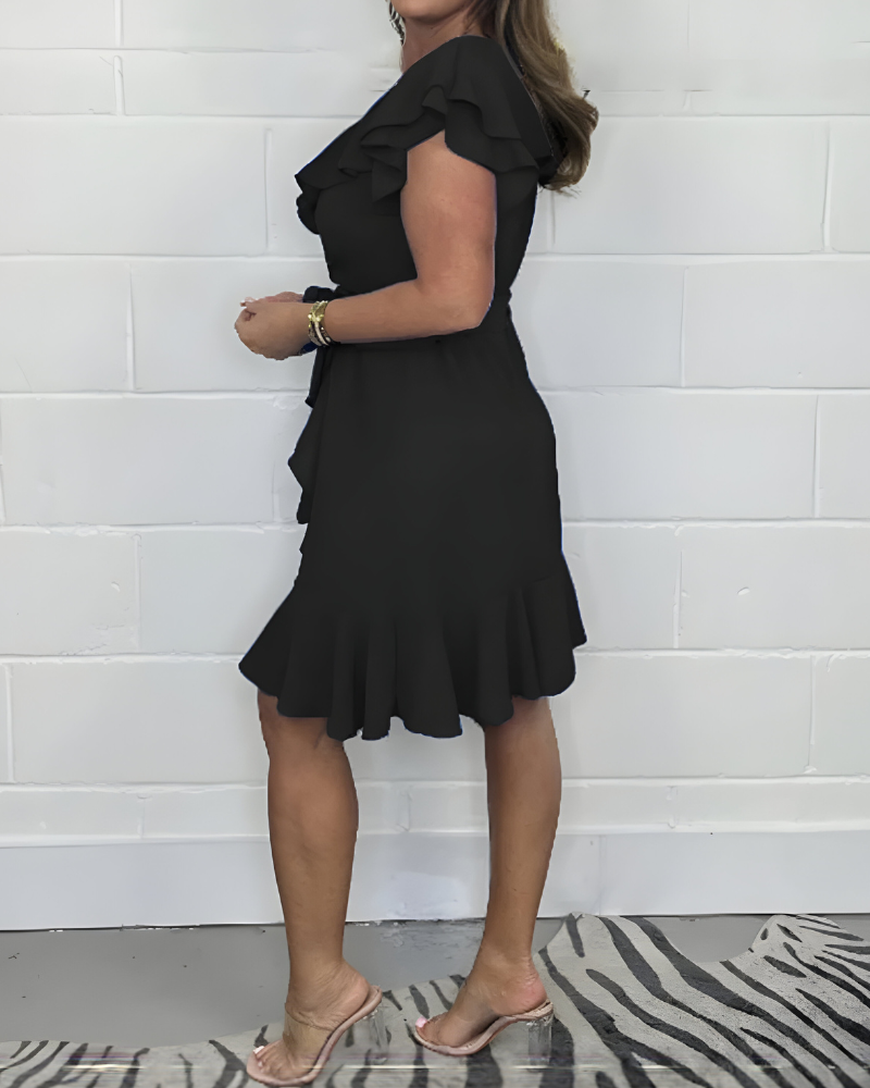 Danielle - Ruffle Tie Waist Dress