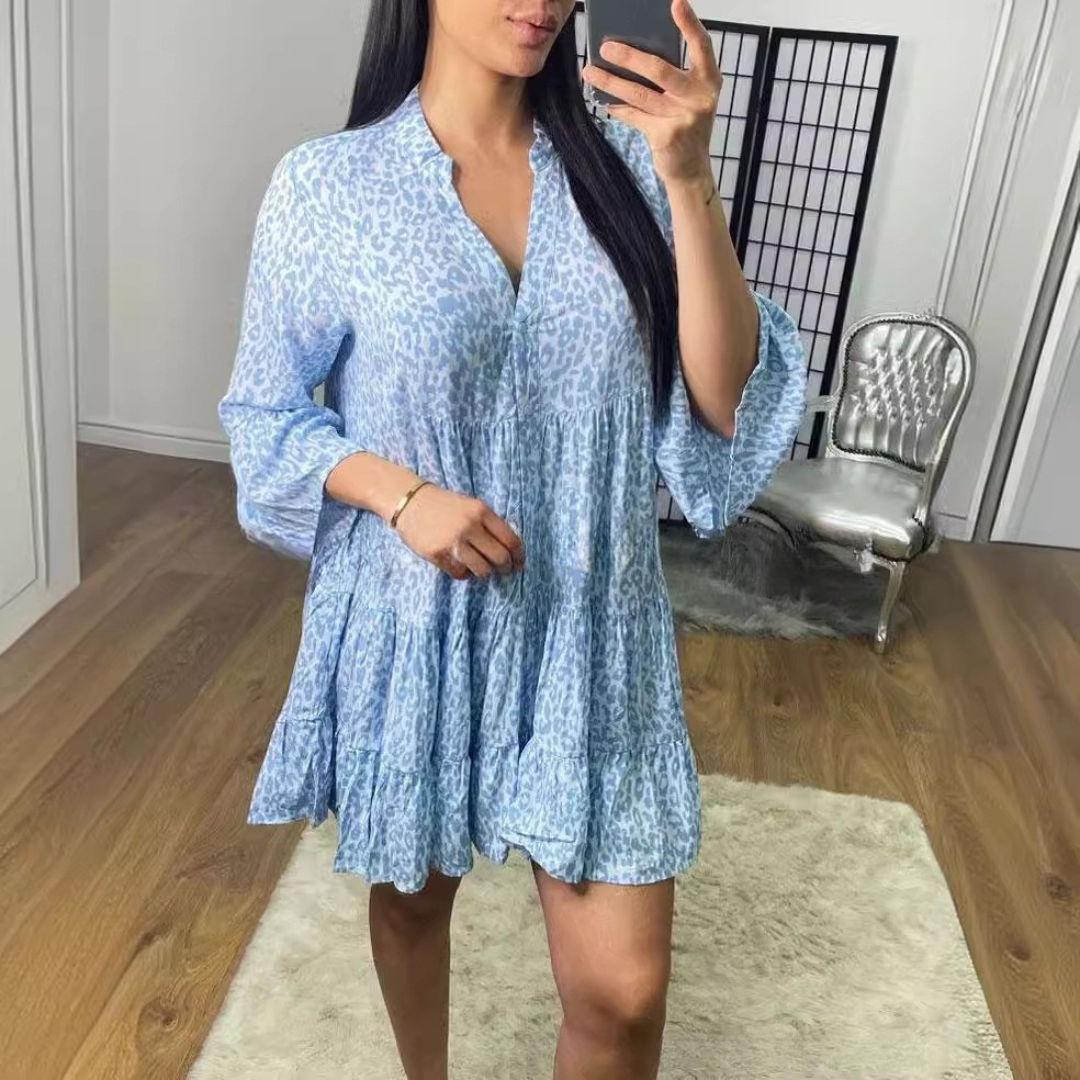 Lily - Leopard Tiered Mini Dress