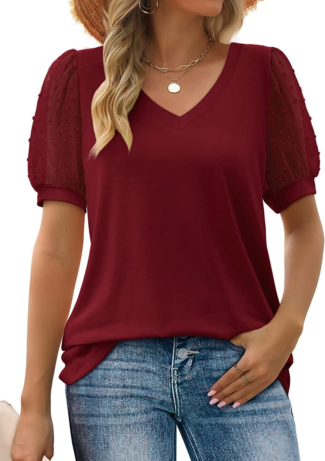 Lyra - Textured Puff Blouse