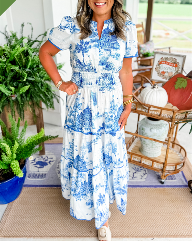 Amira - Toile Print Dress