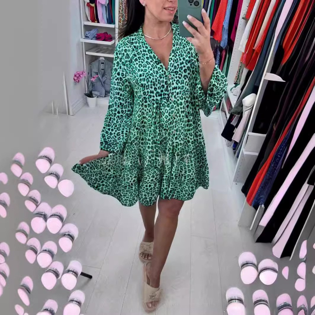 Lily - Leopard Tiered Mini Dress