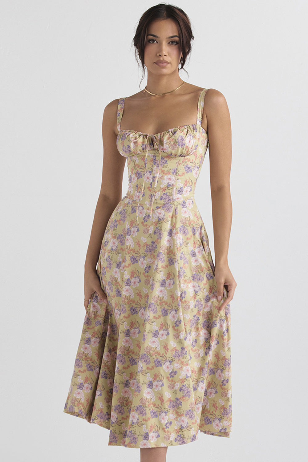 Rose - Tie Front Slit Dress