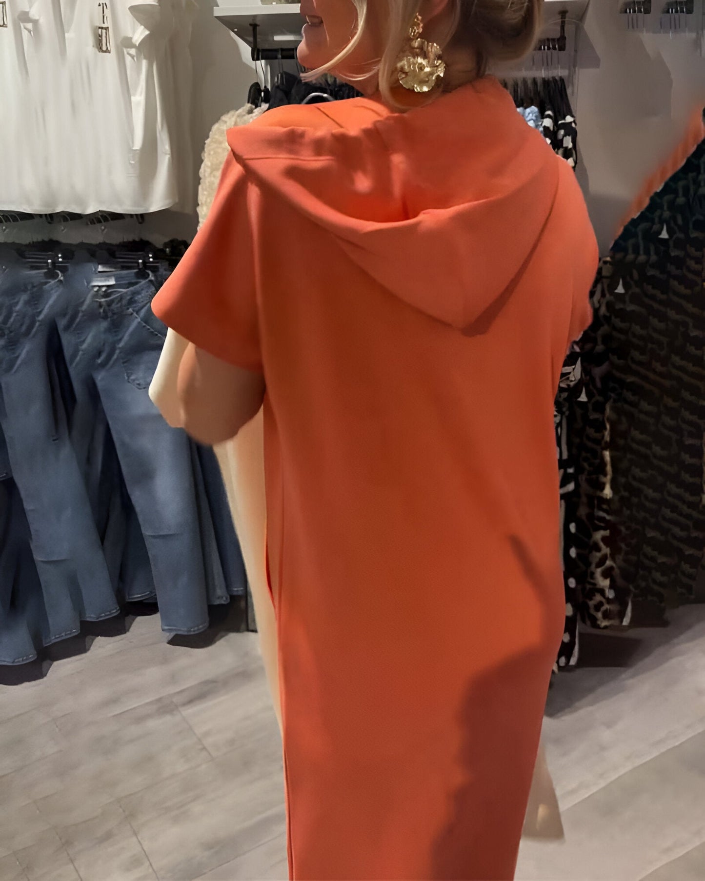 Alexa - Short Sleeve Hooded Dress