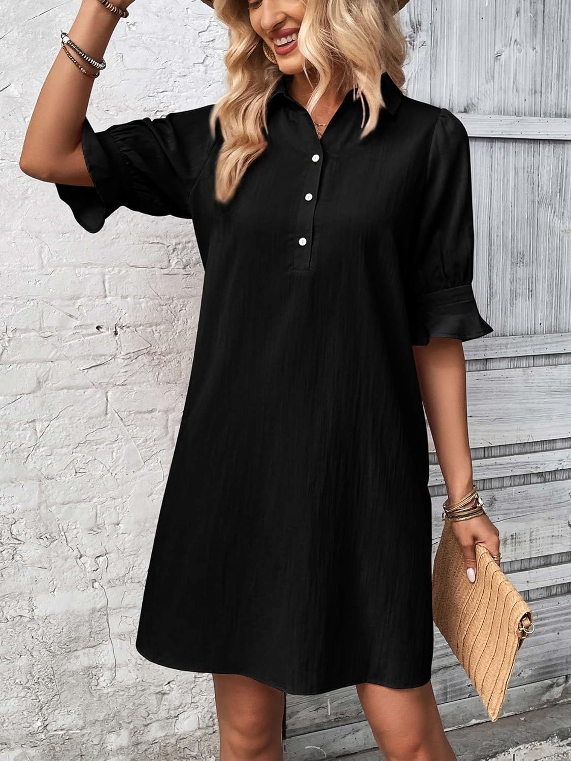 Ellen - Ruffle Sleeve Dress