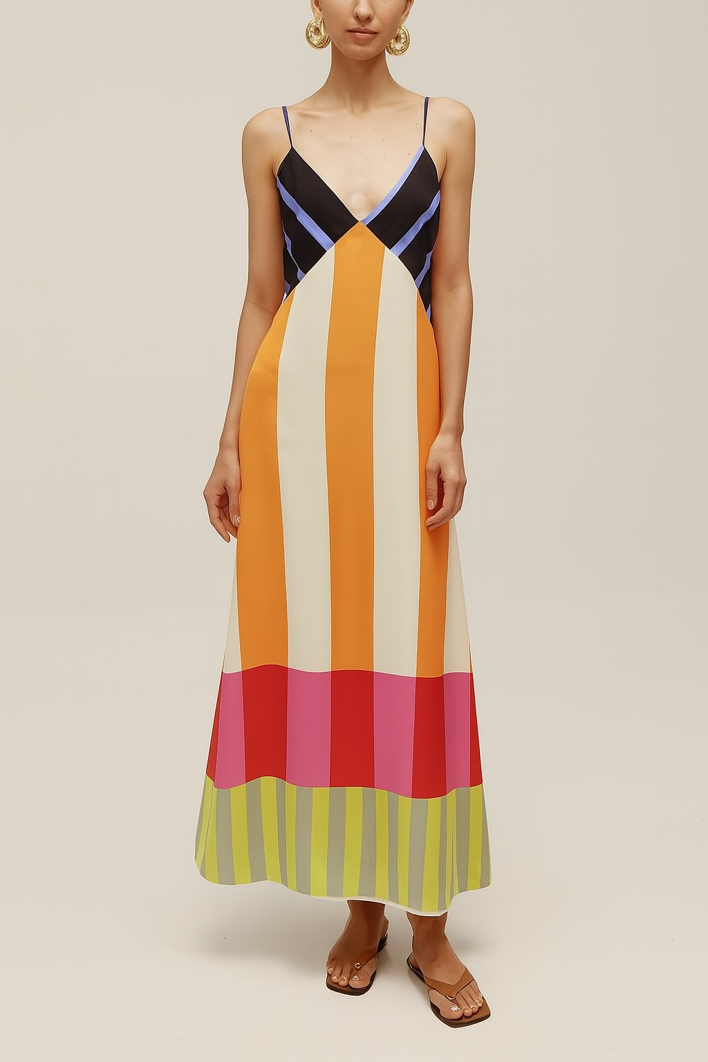 Lylah - Colorful Spaghetti Strap Dress
