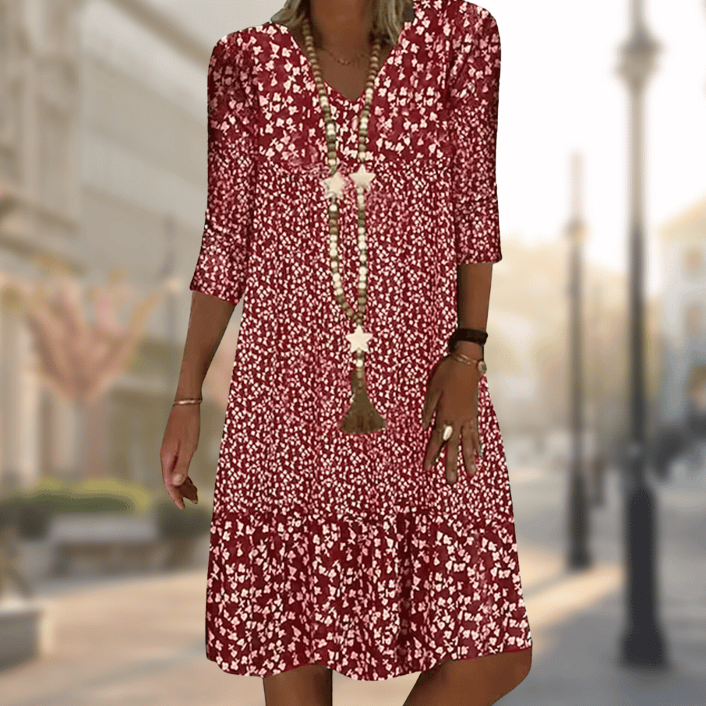 Sophia - Floral Print Midi Dress
