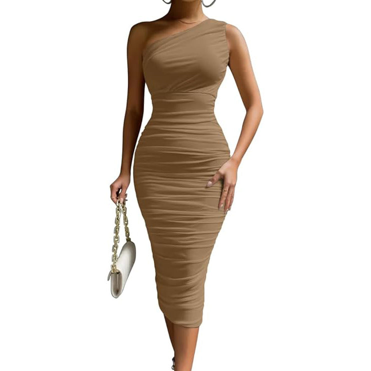 Clare - One-Shoulder Midi Dress