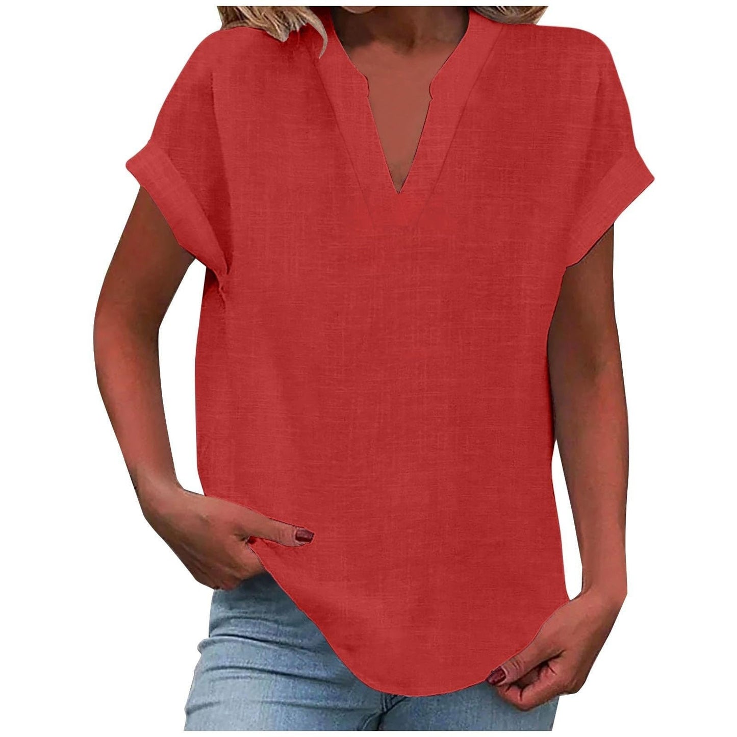 Renee - Relaxed V-Neck Blouse