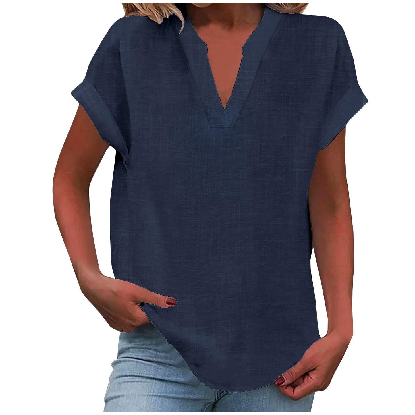 Renee - Relaxed V-Neck Blouse