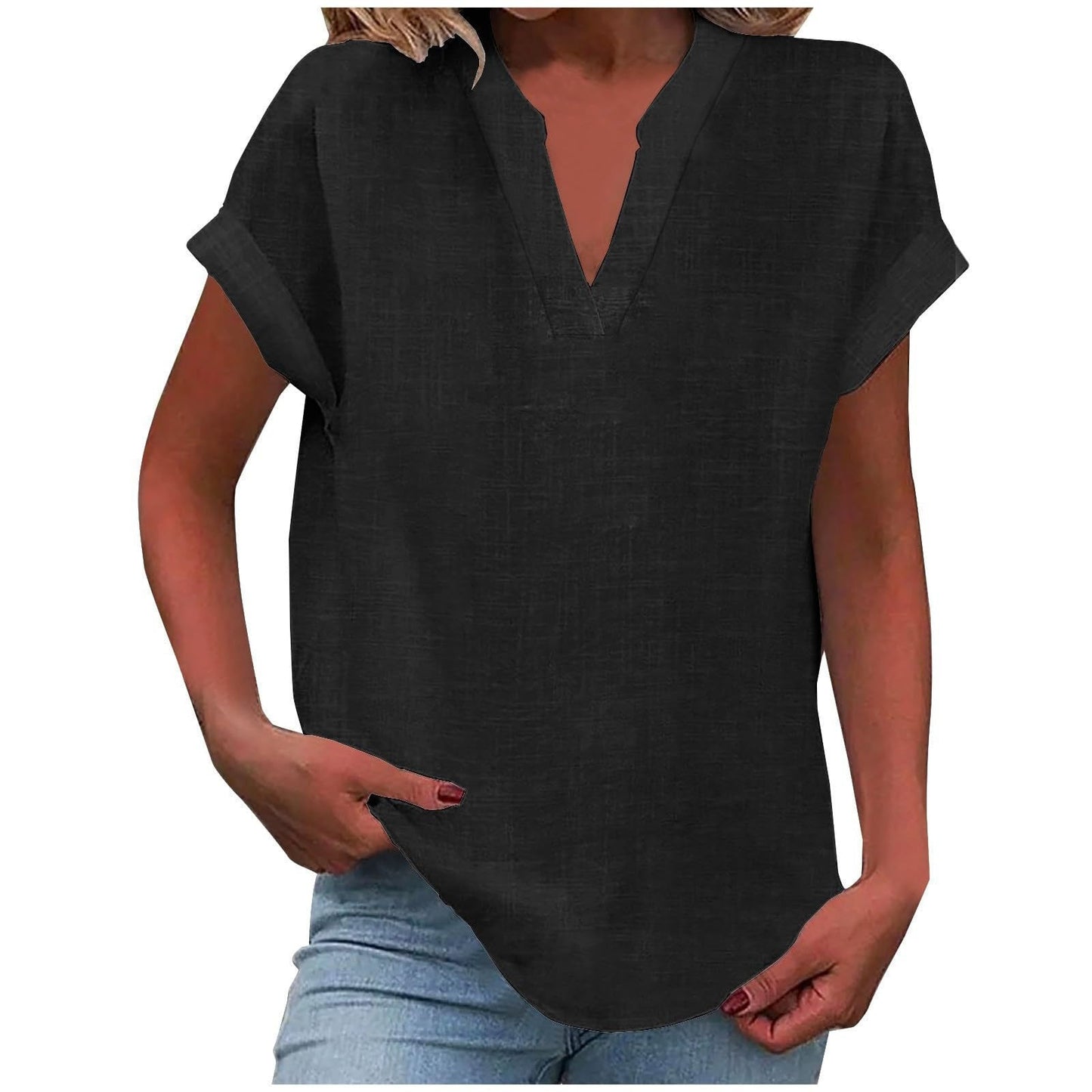Renee - Relaxed V-Neck Blouse