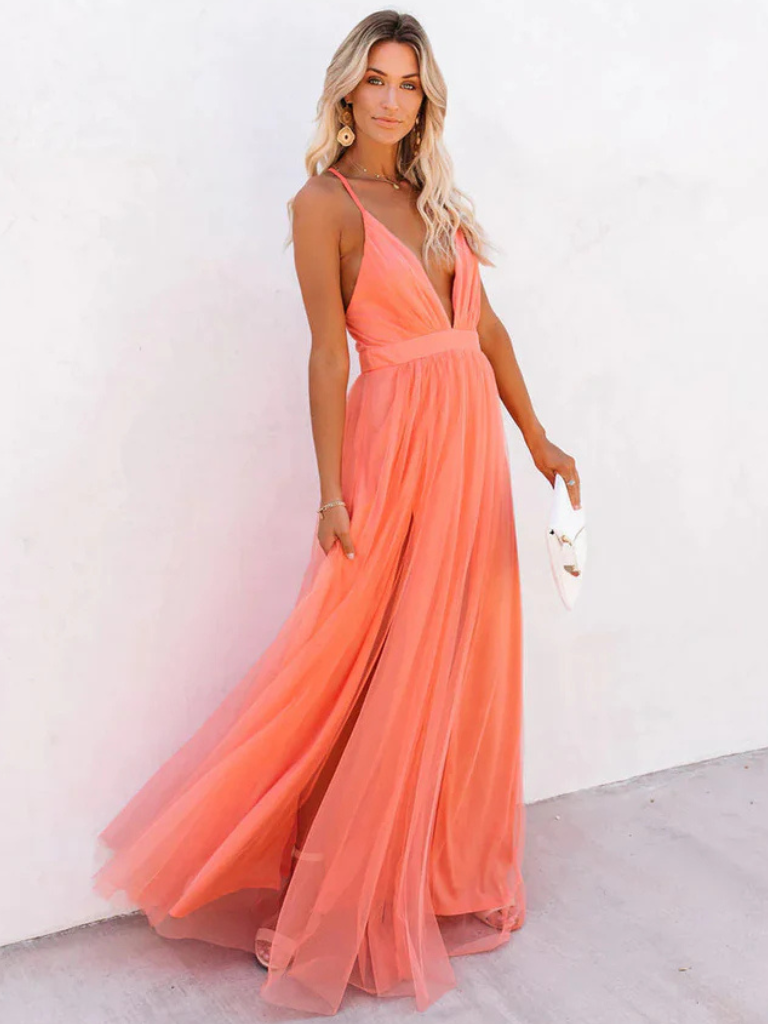 Jacqueline - Plunge Maxi Dress