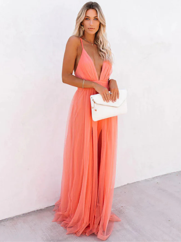 Jacqueline - Plunge Maxi Dress