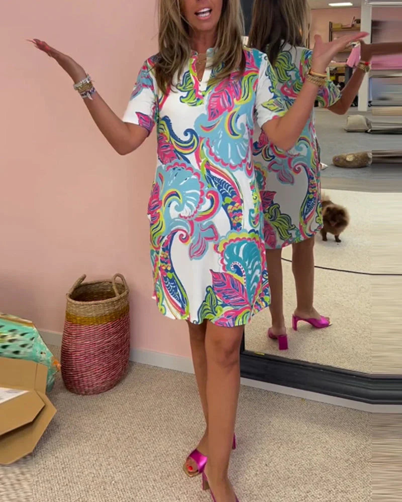 Juliana - Short Sleeve Tunic Dress