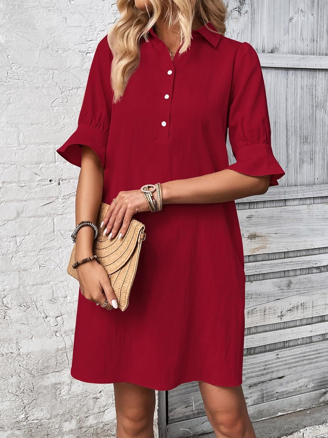 Ellen - Ruffle Sleeve Dress