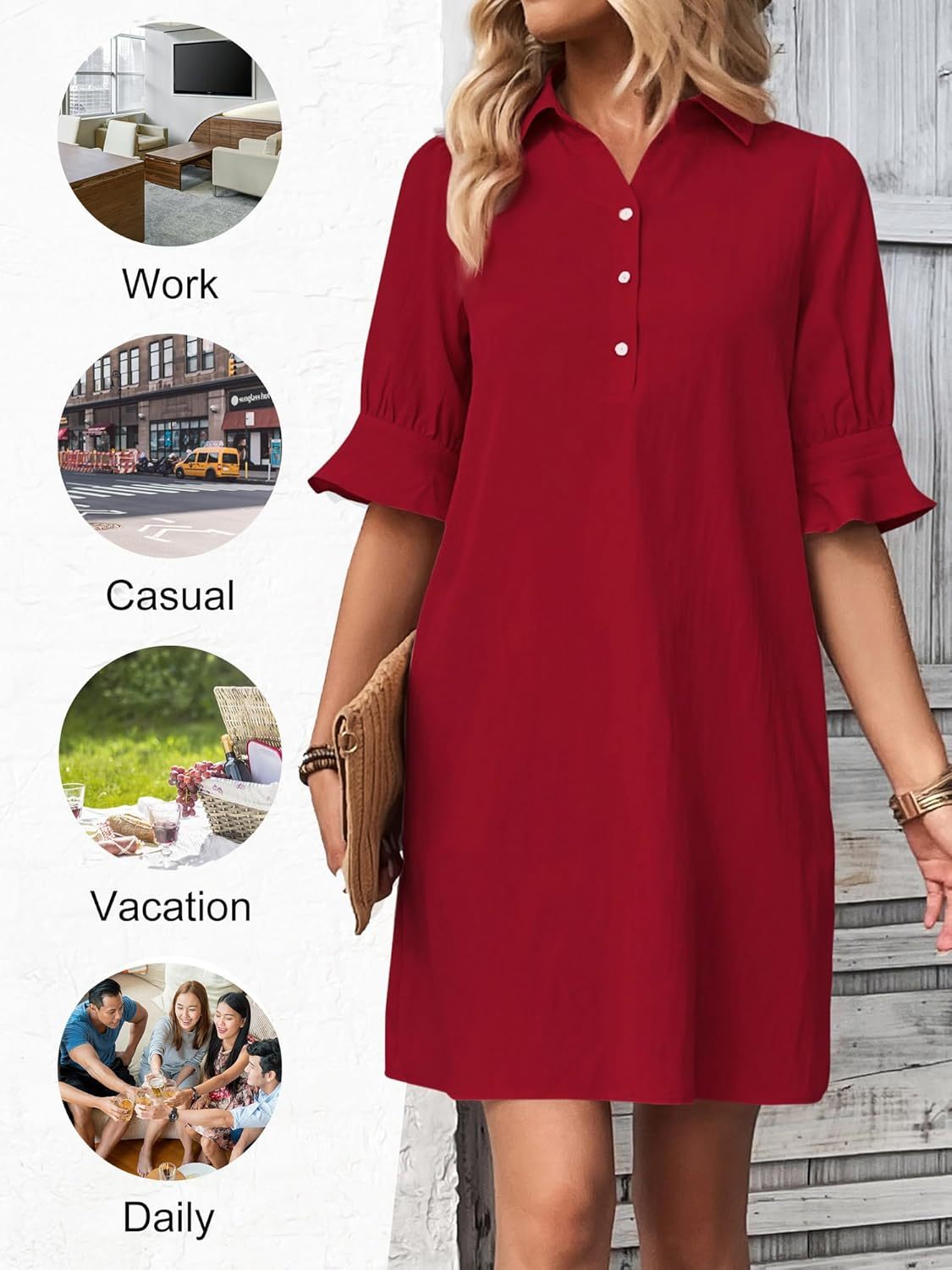 Ellen - Ruffle Sleeve Dress