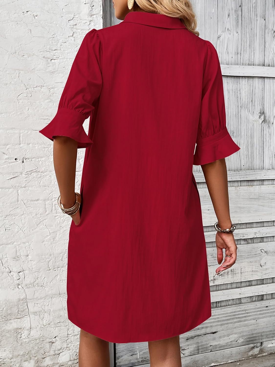 Ellen - Ruffle Sleeve Dress