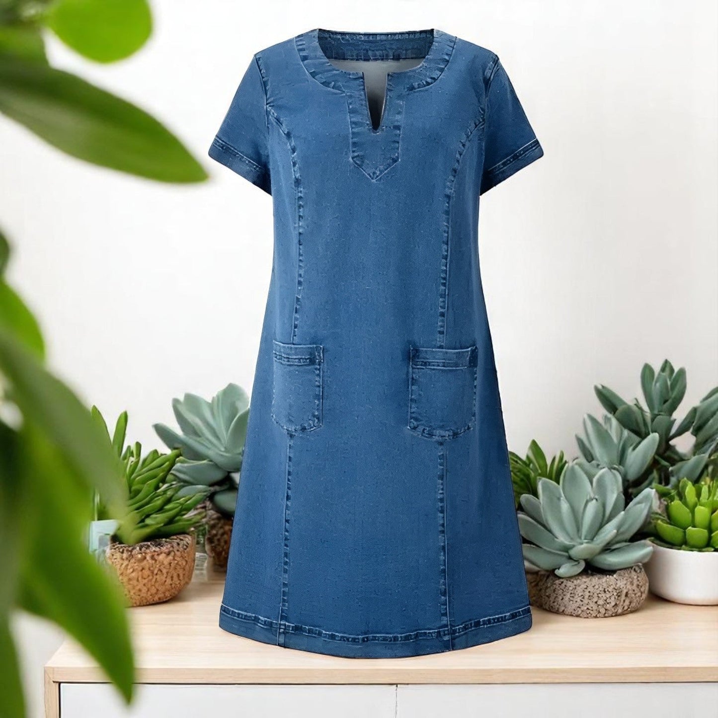 Daisy - V-Neck Viscose Dress