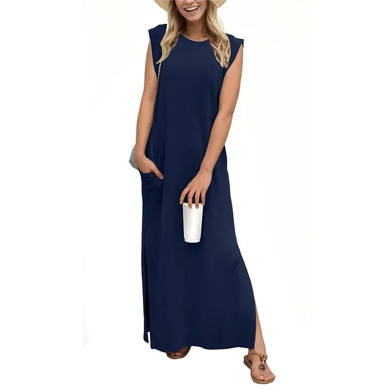 Joanna - Sleeveless Slit Maxi Dress