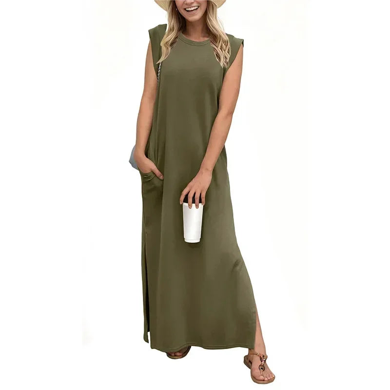 Joanna - Sleeveless Slit Maxi Dress