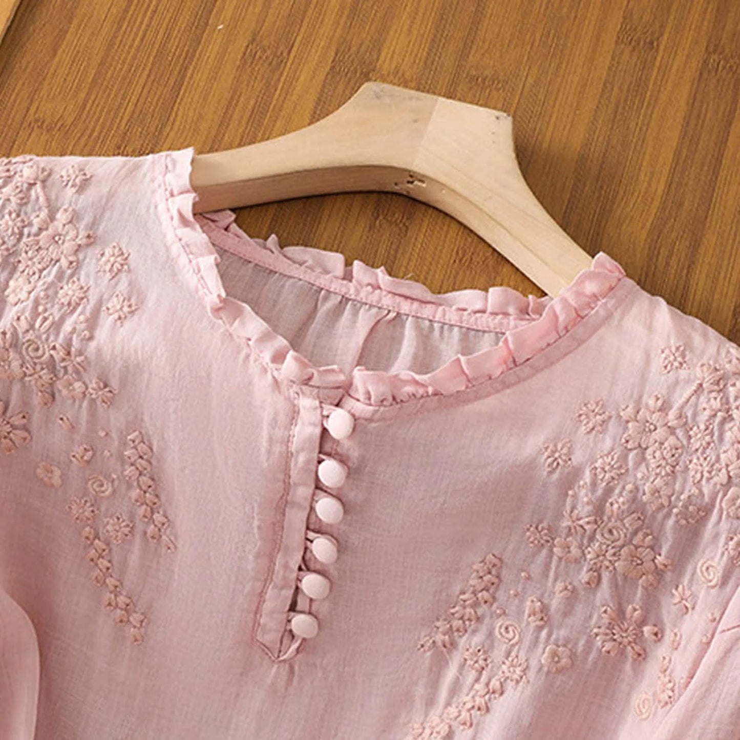 Elaine - Half Button Blouse