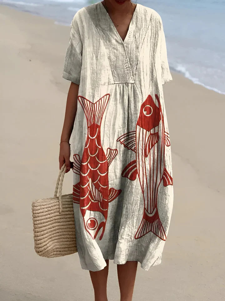 Billie - Summer Printed Midi Dress
