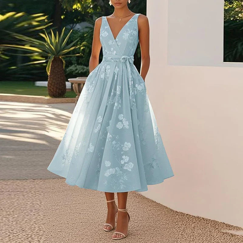 Grace - Sleeveless Floral Midi Dress
