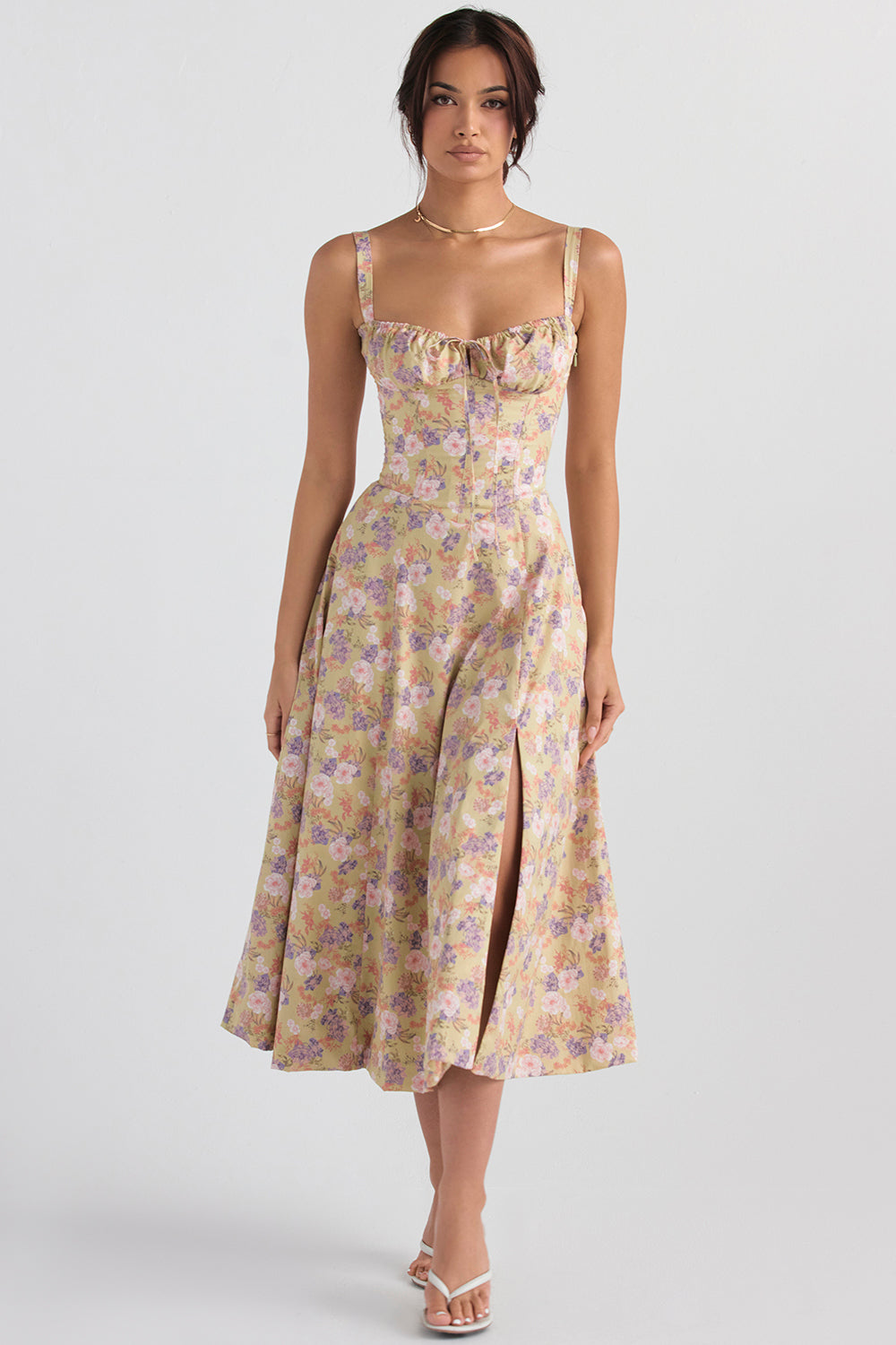 Rose - Tie Front Slit Dress