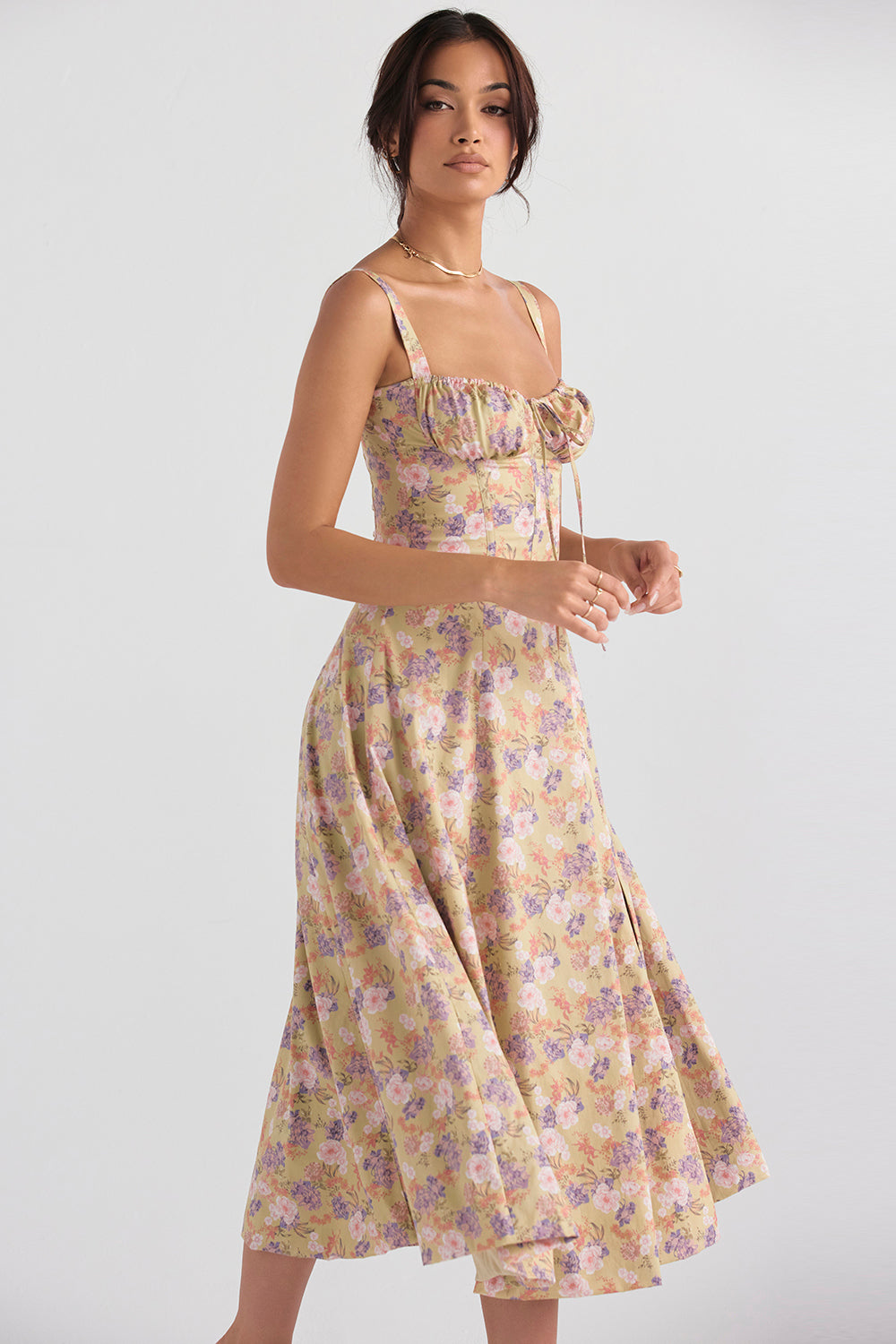 Rose - Tie Front Slit Dress