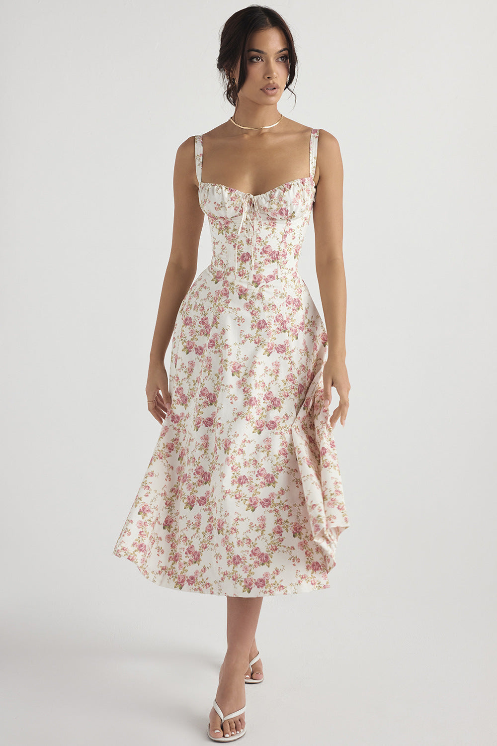 Rose - Tie Front Slit Dress