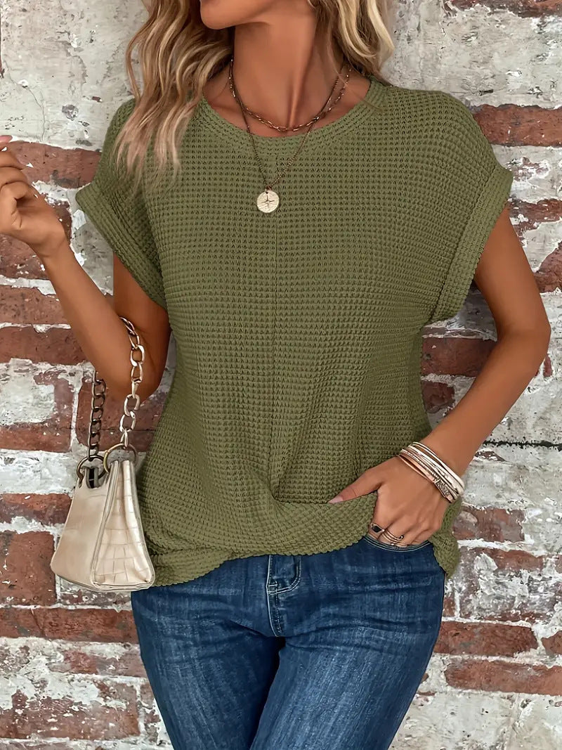 Freya - Rolled Sleeve Top
