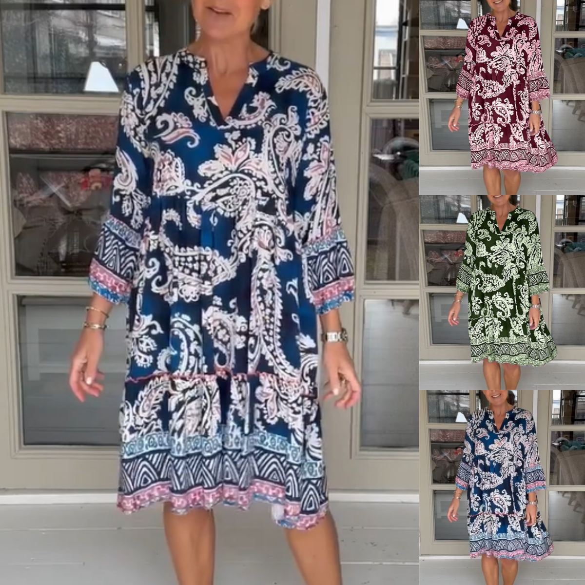 Laura - Floral V-Neck Dress