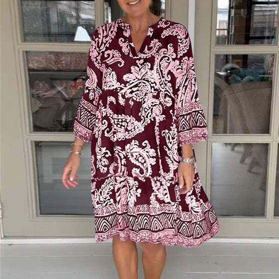 Laura - Floral V-Neck Dress