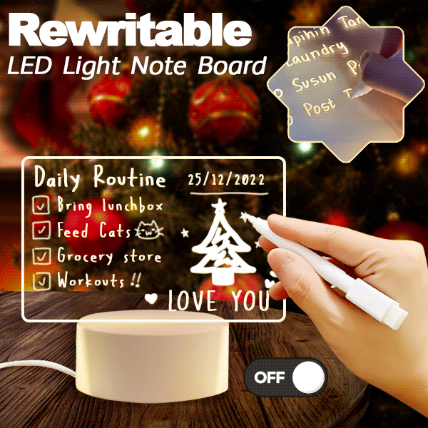 Night Light Message Board Marcira Wide (150x90mm)