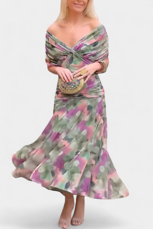 Ariella - Pleated Long Occasion Dress