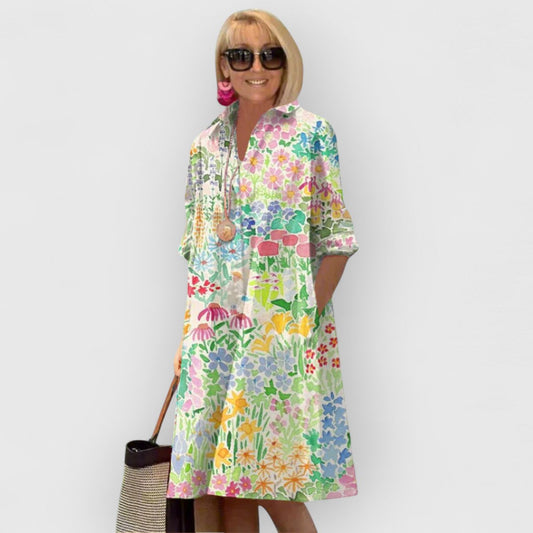 Oaklee - Printed Casual Pocket Dress