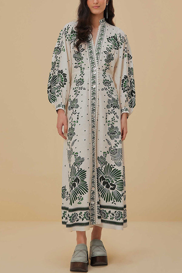 Nancy - Floral Button Shirt Dress