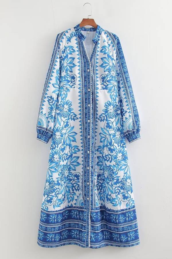 Nancy - Floral Button Shirt Dress