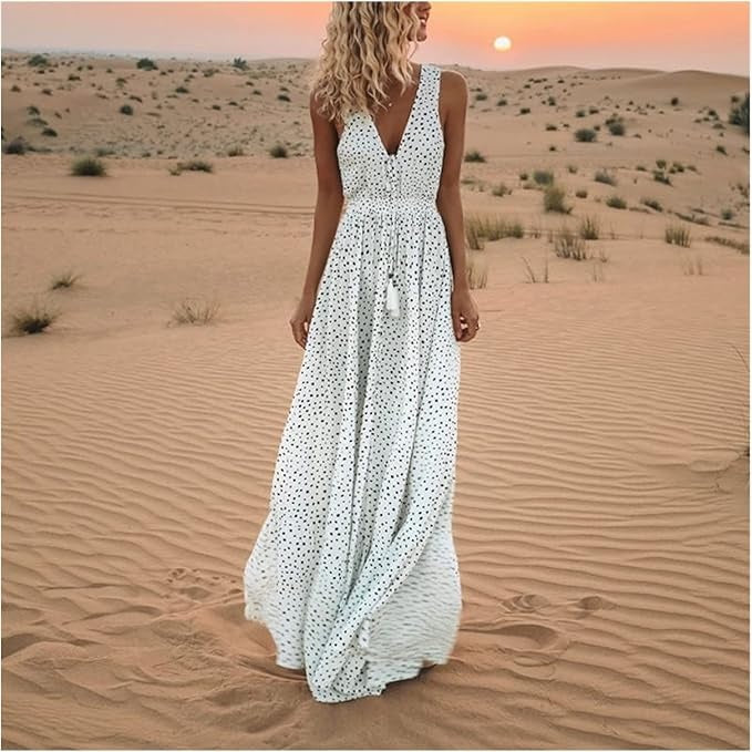Erin - Polka Dot Maxi Dress