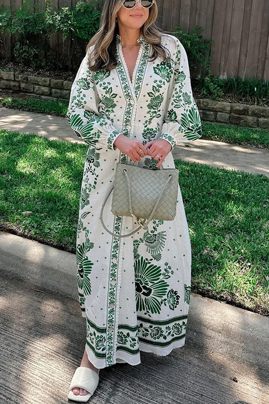 Nancy - Floral Button Shirt Dress