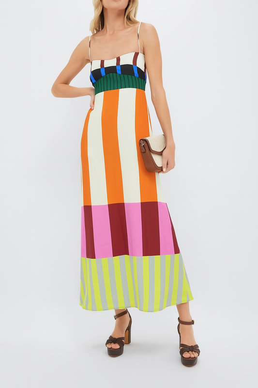 Lylah - Colorful Spaghetti Strap Dress