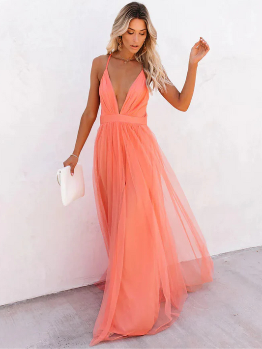 Jacqueline - Plunge Maxi Dress