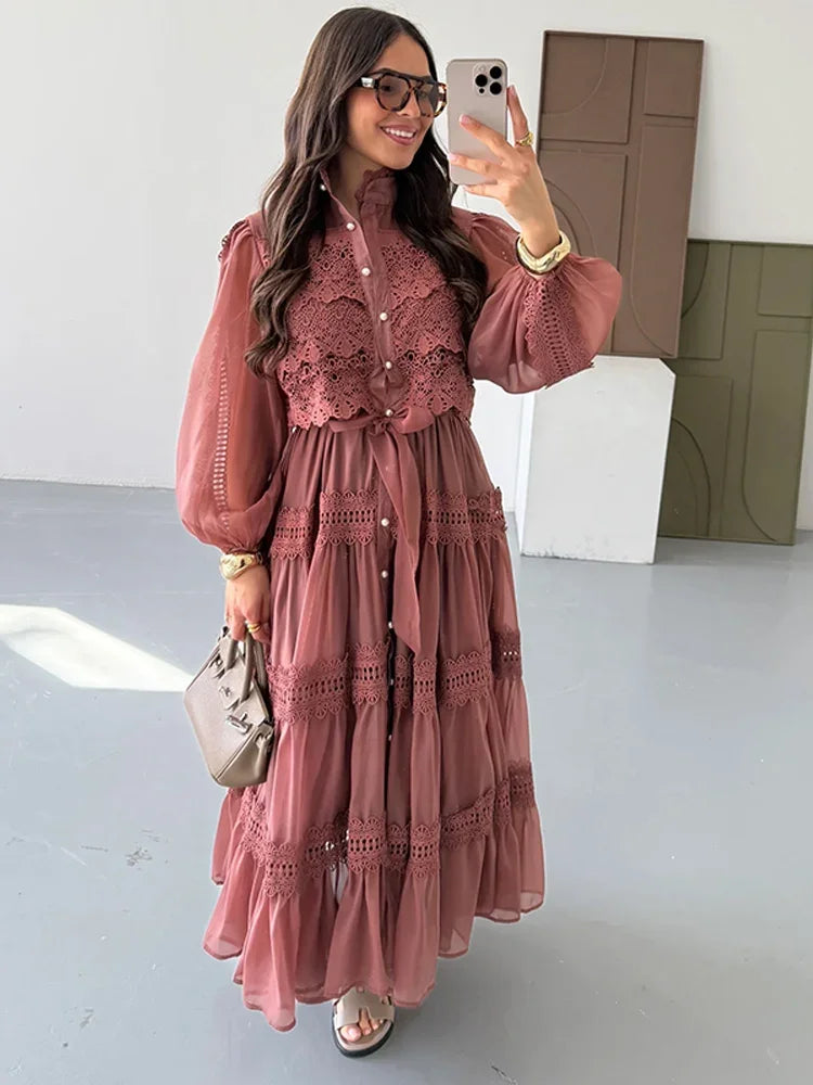 Marina - Button Front Tiered Dress