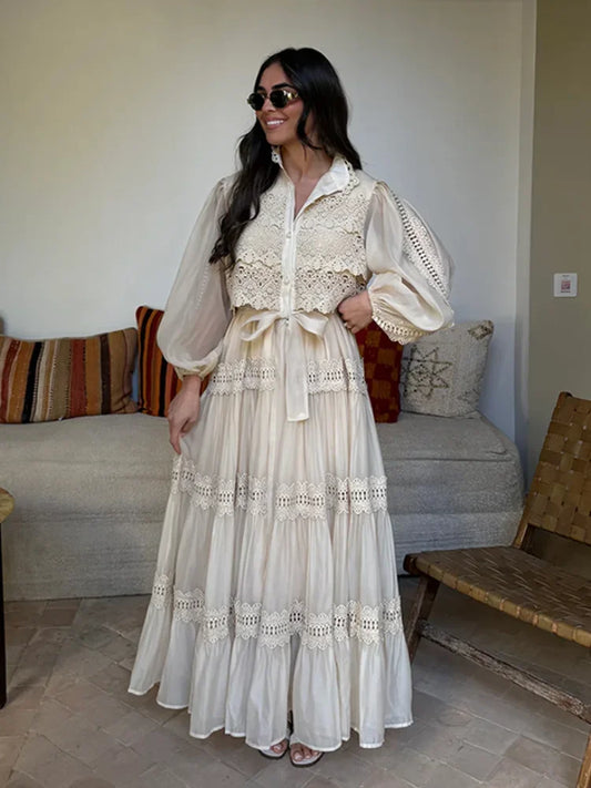 Marina - Button Front Tiered Dress